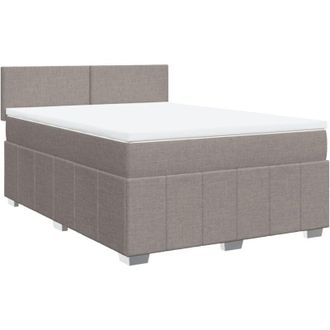 vidaXL Vidaxl - Cama Box Spring Con Colch&oacute;n Tela Gris Taupe 140x190 Cm