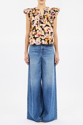 Ulla Johnson Abril Printed Top In Night Bloom