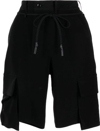 Yohji Yamamoto cargo-pocket cotton shorts - women - Polyester/Cotton/Triacetate - 2 - Black