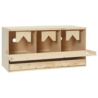 vidaXL Ponedero Para Gallinas 3 Compartimentos Madera Pino 72x33x38 Cm Vidaxl