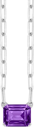 Diamond2Deal Sterling Silver Amethyst Pendant Necklace 18