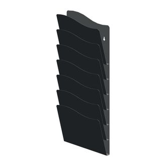 OEM Porte-brochures H560xl240xpmm Nombre De Compartiments 7 Din A4 M&eacute;tal Noir