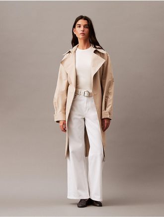 Calvin Klein Womens Ultra High Rise Wide Leg Fit Jeans - White - 24