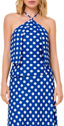 Solid & Striped The Selma Dot Halter Top in Olympian Blue Polka Dot at Nordstrom, Size X-Small