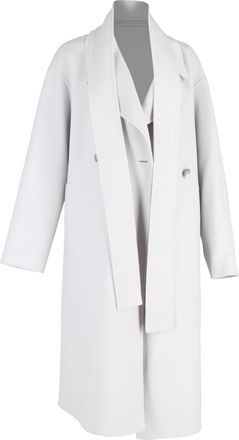 Joseph Joseph Pre-owned Womens Belted Double-Breasted Coat in White Wool - Size X-Large