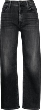 Mother The Ditcher straight-leg jeans - women - Cotton/Elastane/Polyester - 25 - Black