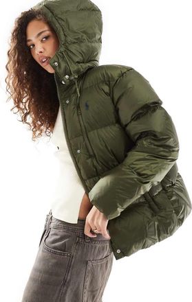 Polo Ralph Lauren Piumino con cappuccio color verde oliva