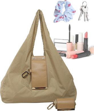 Generic Leather Tote Bag | Foldable Pouch Trendy - Compact Shopping Hand Tote Purses - for Women Girls Travel Shopping Outdoor School Office Work Beach Daily 