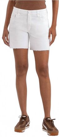 Kut from the Kloth Hailey High Rise Short With Raw Hem In Optic White