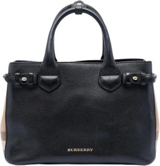 Burberry Pre-owned Banner Satchel - Dames - Vintage Handtas - Zwart - ONE Size - Leer - Vintage