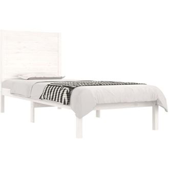 vidaXL Bed Frame without Mattress White 75x190 cm Small Single Solid Wood Vidaxl
