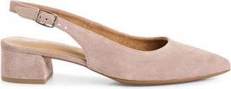 Tamaris Beige Slingback Schoen met Blokhak - Dames - Pumps - Beige - 38 EU - Su&egrave;de - Schoenen