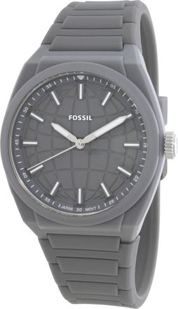 Fossil Everett Three-Hand Gray Silicone Watch