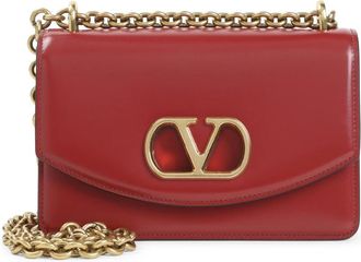 Valentino Garavani Rode Schoudertas Elegant Functionaliteit - Dames - Schoudertassen - Rood - ONE Size - Leer - Tassen