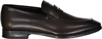 Ferragamo Brown Leather Slip-On Mens Loafers