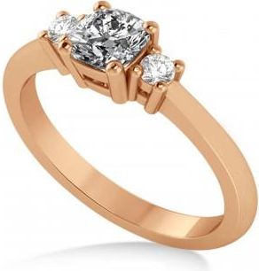 Allurez Cushion Lab Grown Diamond Three-Stone Engagement Ring 14k Rose Gold (0.60ct)