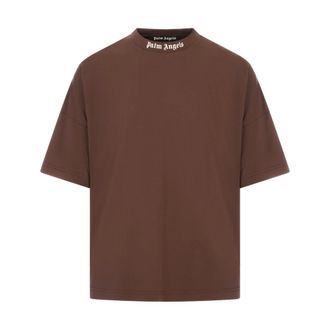 Palm Angels T-Shirts, male, Brown, Size: M Classic Logo Over Tee