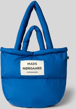 Mads Norgaard Handtasche mit Label-Detail und Steppn&auml;hten in Ocean, Gr&ouml;&szlig;e 1