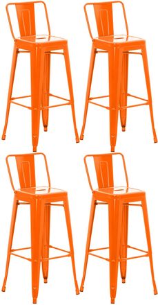 Clp Juego De 4 Taburetes De Bar Mason Naranja