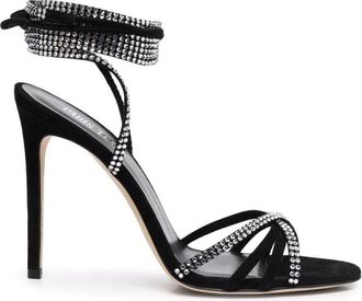 PARIS TEXAS Holly Nicole Lace-Up Sandal - Dames - Sandalen met hakken - Zwart - 36 EU - Leer - Schoenen