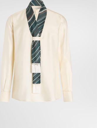 Dolce & Gabbana Silk Twill Shirt - Man Shirts White 37