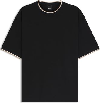HUGO BOSS Mens Crew Neck Short Sleeve Regular Fit T-Shirt in Black - Size X-Large