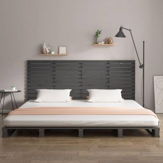 Berkfield Home Wall Headboard Grey 166x3x91.5 cm Solid Wood Pine