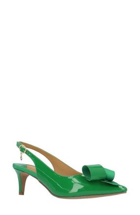 J. Rene&eacute; Delara Pointed Toe Slingback Pump in Green at Nordstrom, Size 10.5