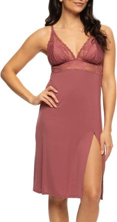 Felina Annalisa Lace Trim Chemise in Roan Rouge at Nordstrom, Size X-Large