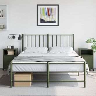 Berkfield Home Stylish Bedside Cabinets 2 pcs Olive Green 36x39x59 cm Steel | Size: 36 x 39 x 59 cm