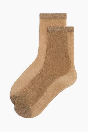 H&M Transparente Glitzersocken - Beige