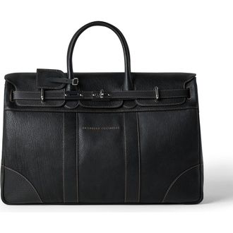 Brunello Cucinelli Grained calfskin country bag in Black at Nordstrom