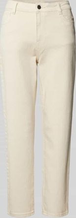 Noisy May Slim Fit Jeans aus Baumwoll-Mix Modell MONI in Ecru, Gr&ouml;&szlig;e 25/32