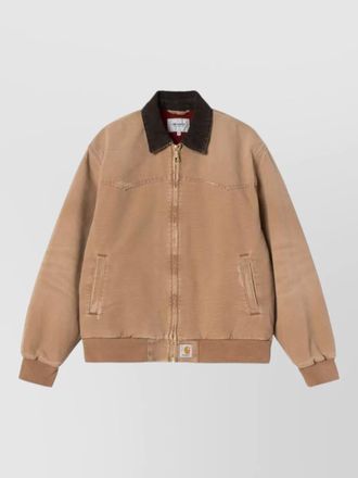 Carhartt Work in Progress blazer straight cut collar ribbed hem welt pockets