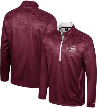 Colosseum Mens Colosseum Maroon Mississippi State Bulldogs The Machine Half-Zip Jacket at Nordstrom, Size Large