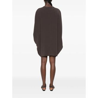 Gianluca Capannolo Batwing Sleeves Day Dress - Brown