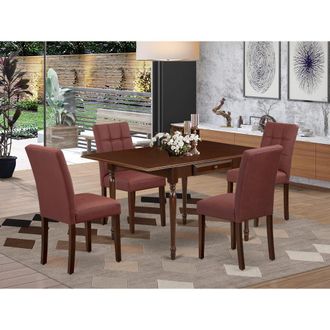 East West Furniture 5 Piece Mid Century Modern Dining Table Set consists A Modern Table
