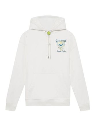 Casablanca Graphic Logo Hoodie In White Cotton