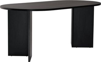 Calicosy Mesa de comedor bordes redondeados L180 cm - Efecto Madera negra