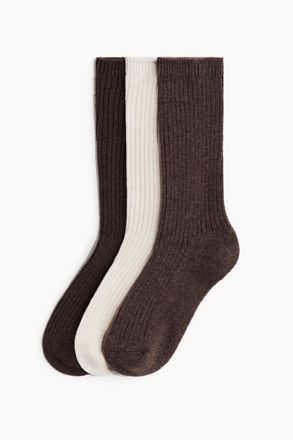 H&M 3er-Pack Socken - Brown