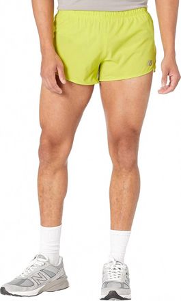 New Balance Mens Impact Run 3 Inch Split Short In Yellow