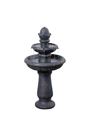 Teamson Home Two-Tier Birdbath Outdoor Garden Water Fountain, Antique Copper
