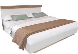 STILVORA Cama Para Adultos 205 X 164 Cm De Madera, Cama Doble Con Cabecero, Dise&ntilde;o Bicolor, Sin Colch&oacute;n, Roble