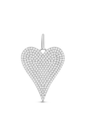SHYMI Pav&eacute; Heart Charm in Silver/White at Nordstrom