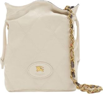 Burberry Beige Horseshoe Reversible Micro Bucket Bag