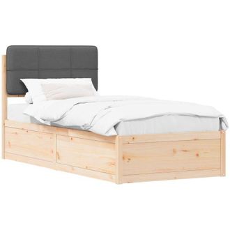 vidaXL Estructura De Cama Con Cabecera Tapizada Gris Oscuro Vidaxl