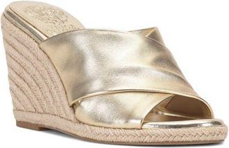 Vince Camuto Fisella Espadrille Wedge Sandal in Egyptian Gold at Nordstrom, Size 12