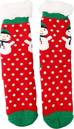 Generic Christmas Slippers for Women Girls Winter Thermal Xmas Socks Warm Fleece Xmas Socks for Christmas Ladies Non Slip Fuzzy Fleece Lined Sock with Gripper