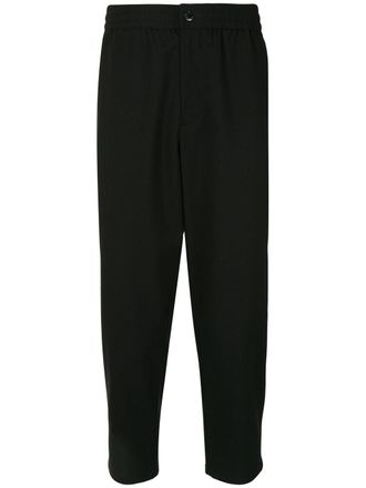Ports V tapered cropped trousers - unisex - Polyester - S - Black