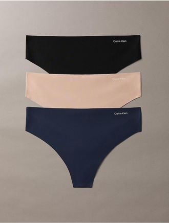 Calvin Klein Womens Invisibles 3-Pack Thong - Multi - XL